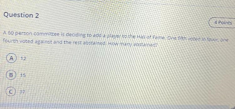 A 60 person committee is deciding to add a player to the Hall of Fame. One fifth voted-example-1