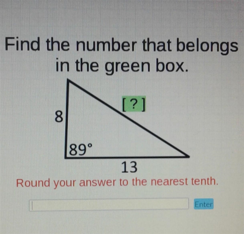 Find the number that belongs in the green boxRound your answer to the nearest tenth-example-1