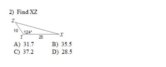 Find xz a 31.7 b 35.5 c 37.2 d 28.5-example-1