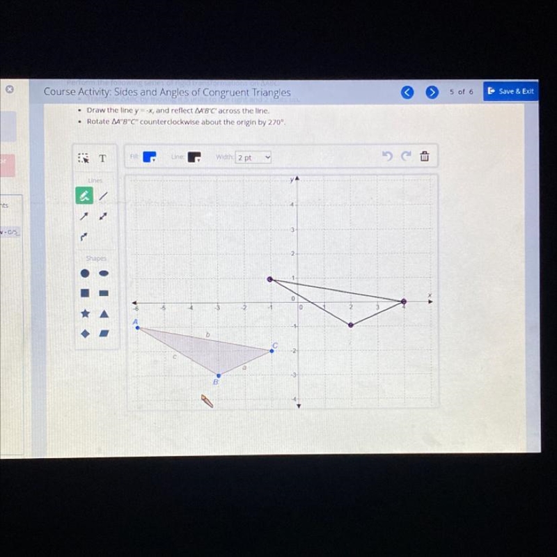 Draw the line y = -x, and reflect A prime B prime and C prime across the line-example-1