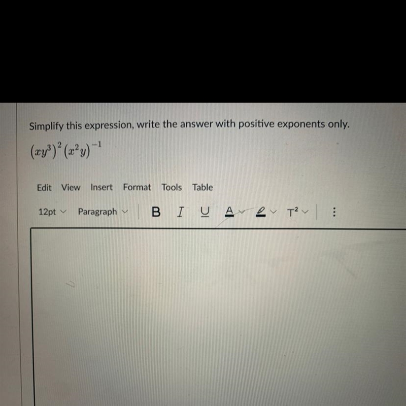 Simplify this expression, wrote the answer with positive exponents only.-example-1