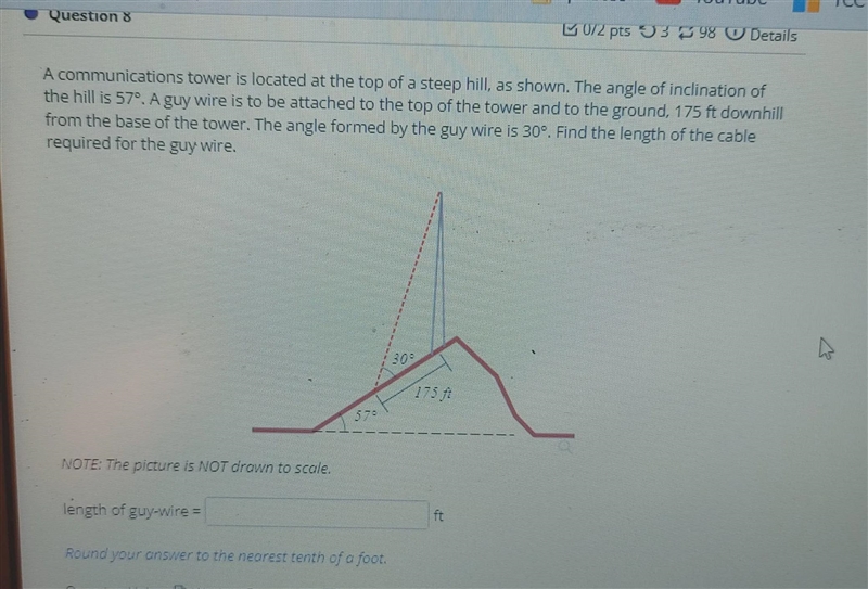 I have an advanced trig equation involving non-right triangles picture is included-example-1