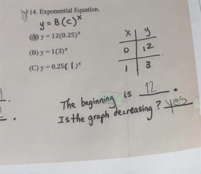 I need help on solving this Did I get the right answer ? And do the table right ?-example-1