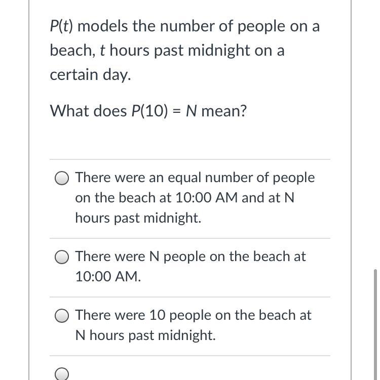 P(t) models the number of people on a beach, t hours past midnight on a certain day-example-1