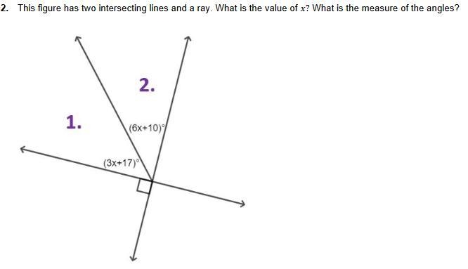 (Geometry) This figure has two intersecting lines and a ray. What is the value of-example-1