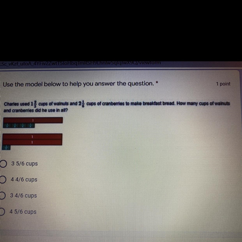 Use the model below to help you answer the question. *1 pointCharles used 1 cups of-example-1