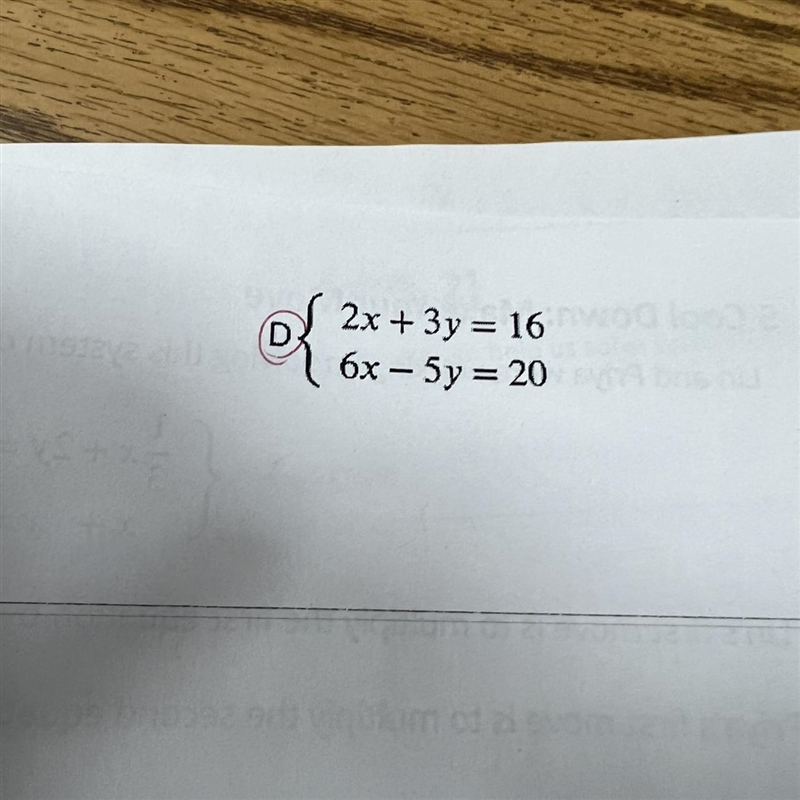 3: A Bunch of SystemsSolve each system of equations without graphing and show your-example-1