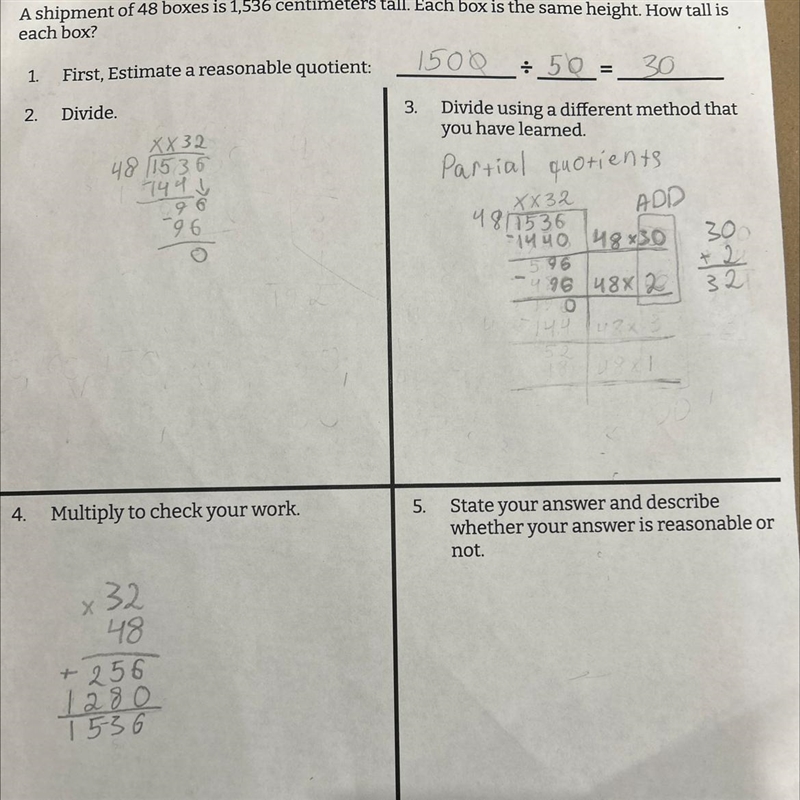 1536 divide by 48. State your answer and describe whether your answer is reasonable-example-1