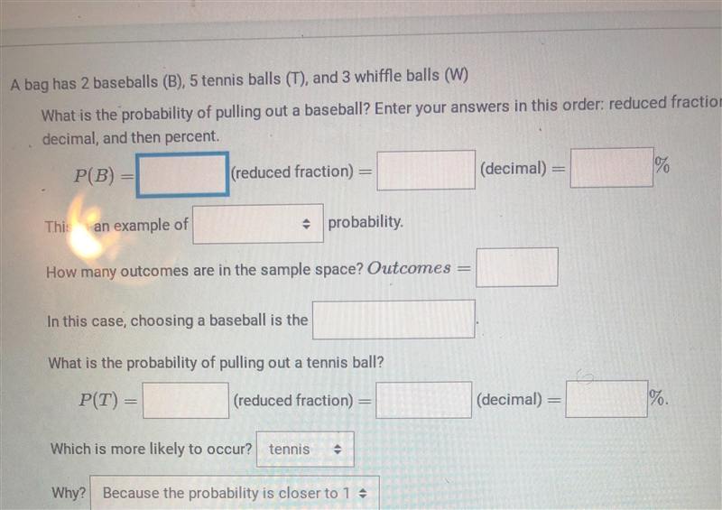 What is the probability of pulling out a baseball? Enter your in this order.reduced-example-1