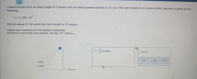 Round your ar(s) to the nearest hundredth. (If there is more than one answer, use-example-1