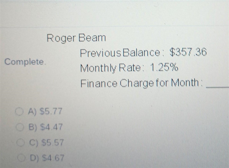 I need you find out the finance charge for the month ?-example-1