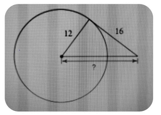 Find the missing side of the triangle. Assume that all lines that look tangent to-example-1