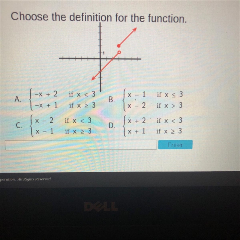 amChoose the definition for the function.A.if x < 3if x Ź 3B.(x-12if x < 3if-example-1