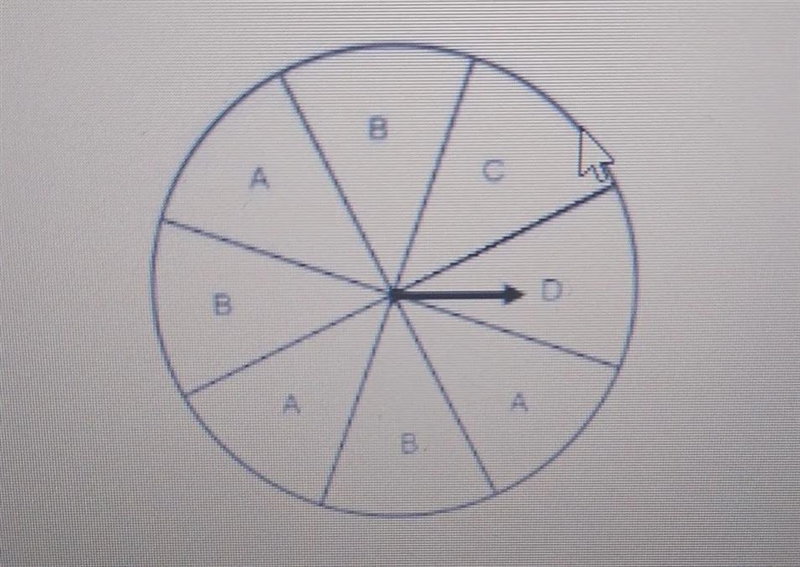 A spinner consist of 8 equal regions as shown. What is the probability in percent-example-1