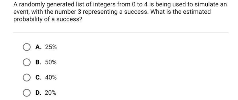 A randomly generated list of integers from O to 4 is being used to simulate anevent-example-1