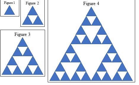 9. The diagram below shows the steps of tessellation called Sierpinski’s Triangle-example-1