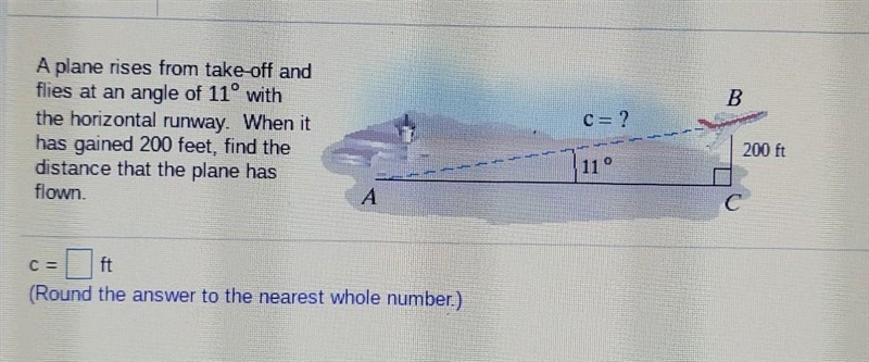 A plane rises from rake-off and flies at an angle of 11° with horizontal runway. When-example-1