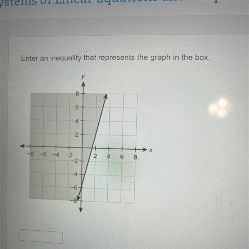 Enter an equality that represents the graph in the box. Please help me!-example-1