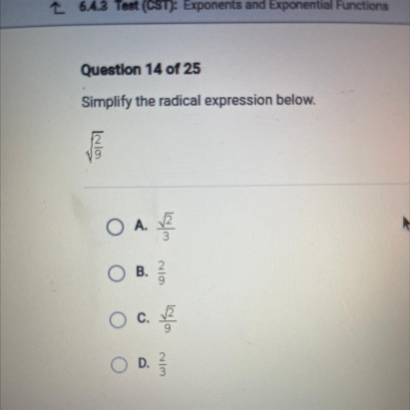 Simplify the radical expression below-example-1