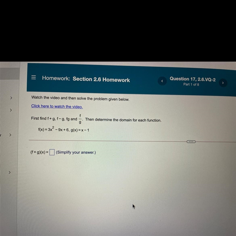 There are eight steps to the problem. First find then determine the domain for each-example-1