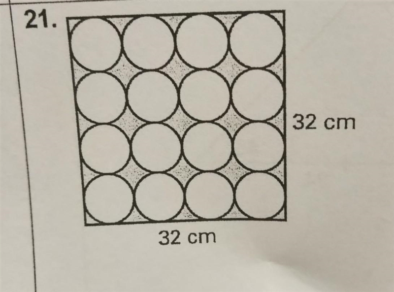 Part 4. NO LINKS!! Find the area of the shaded area shown. SHOW WORK PLEASE !! #21​-example-1