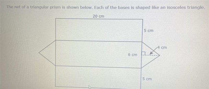 What is the total surface area of the triangular prism in square centimeters? A. 240 cm-example-1