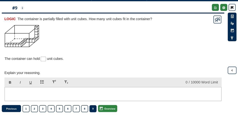 20 points if you answer please.. The container is partially filled with unit cubes-example-1