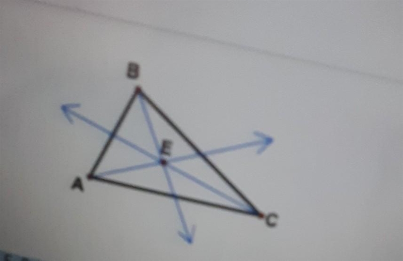 The three medians of triangle of triangle ABC intersect at point E. Point E is the-example-1