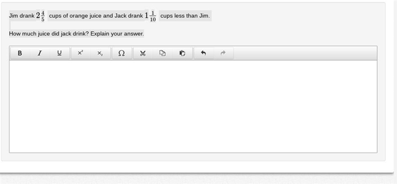 Jim drank 245 cups of orange juice and Jack drank 1110 cups less than Jim. How much-example-1