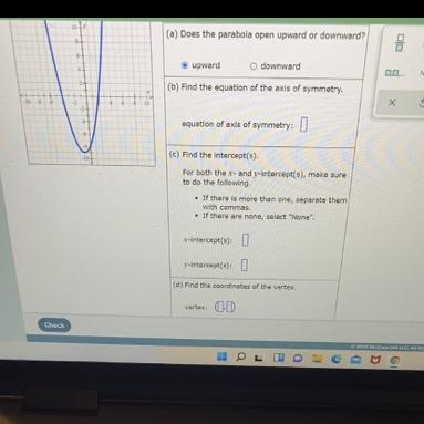 Use the graph of the parabola to fill in the table.-example-1