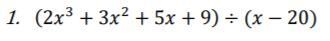 I am trying to solve this equation using Synthetic Division. I got the answer wrong-example-1