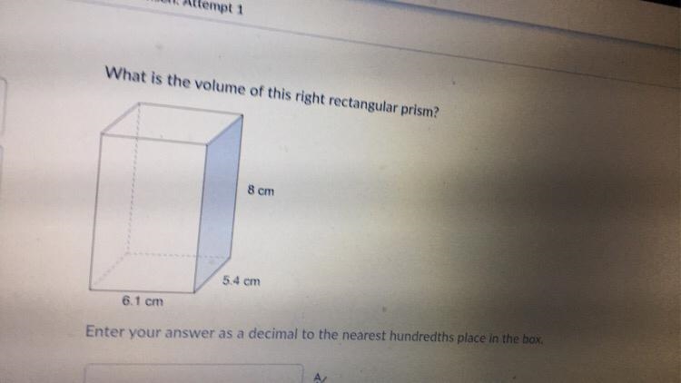 What is the volume of the right rectangular prism.Enter your answer as a decimal to-example-1