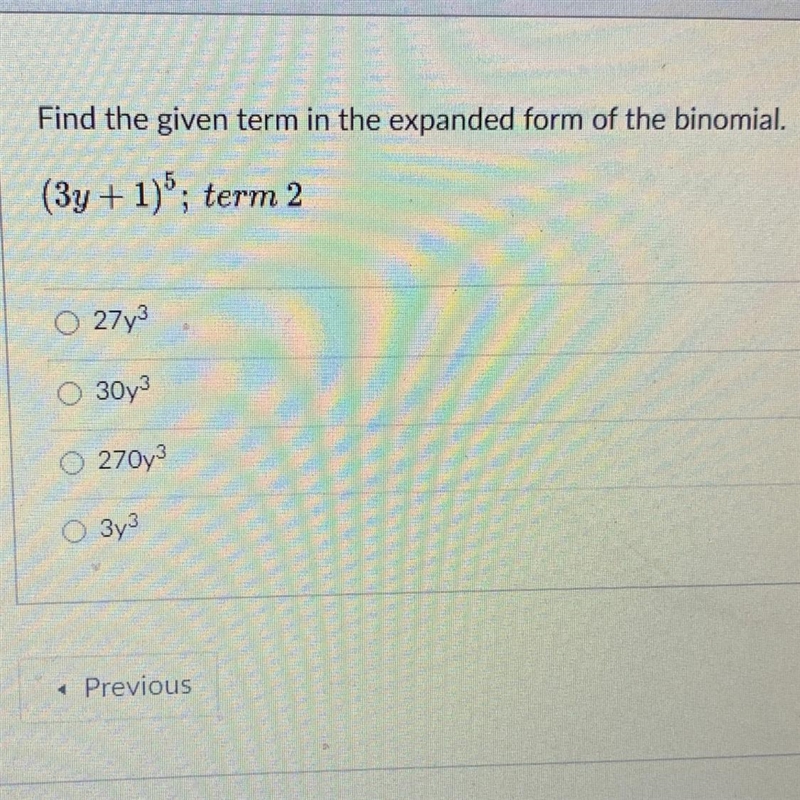 Find the give term in the expanded form of the binomial?.-example-1