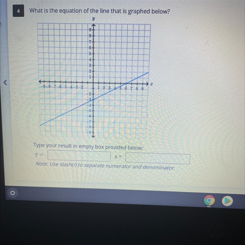 What is the equation of the line that is graphed below?-example-1