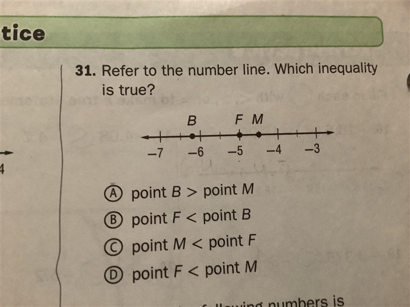 Refer to the number line which inequality is true?-example-1