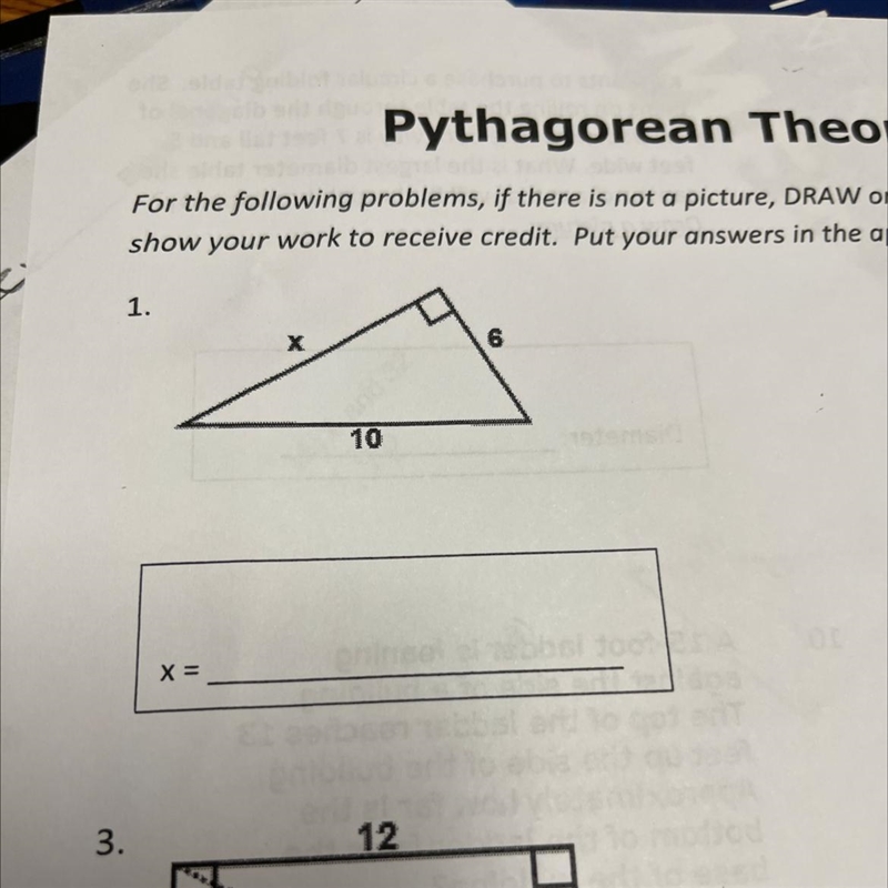 1. X 6 10 X= What is the value of x-example-1