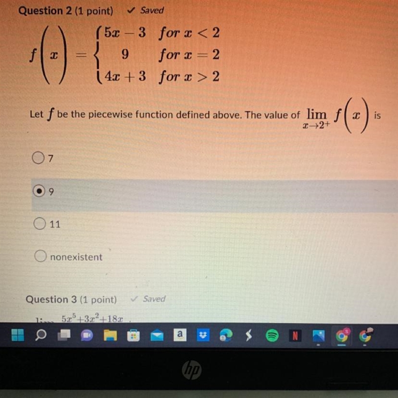 Let f be the piecewise function defined above. the value lim f(x) is-example-1