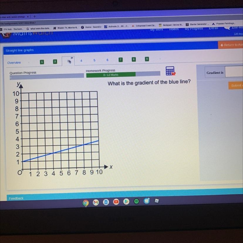 What is the equation of the blue line?-example-1