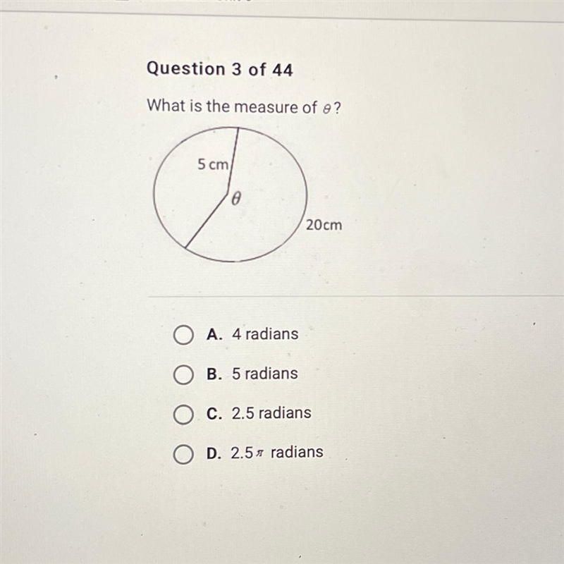 What is the measure of ø? 5 cm 20cm Ø-example-1