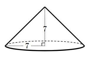 Find the volume of the cone. Either enter an exact answer in terms of π or use 3.14, for-example-1