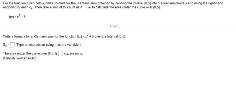 For the function given below, find a formula for the Riemann sum obtained by dividing-example-1