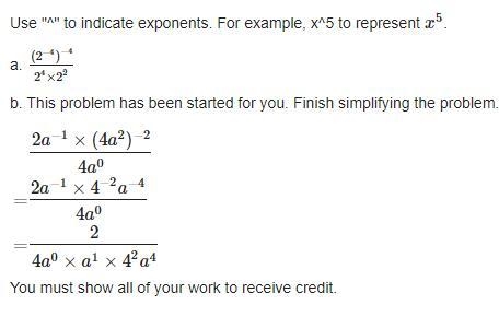 Use "^" to indicate exponents. For example, x^5 to represent x5.-example-1