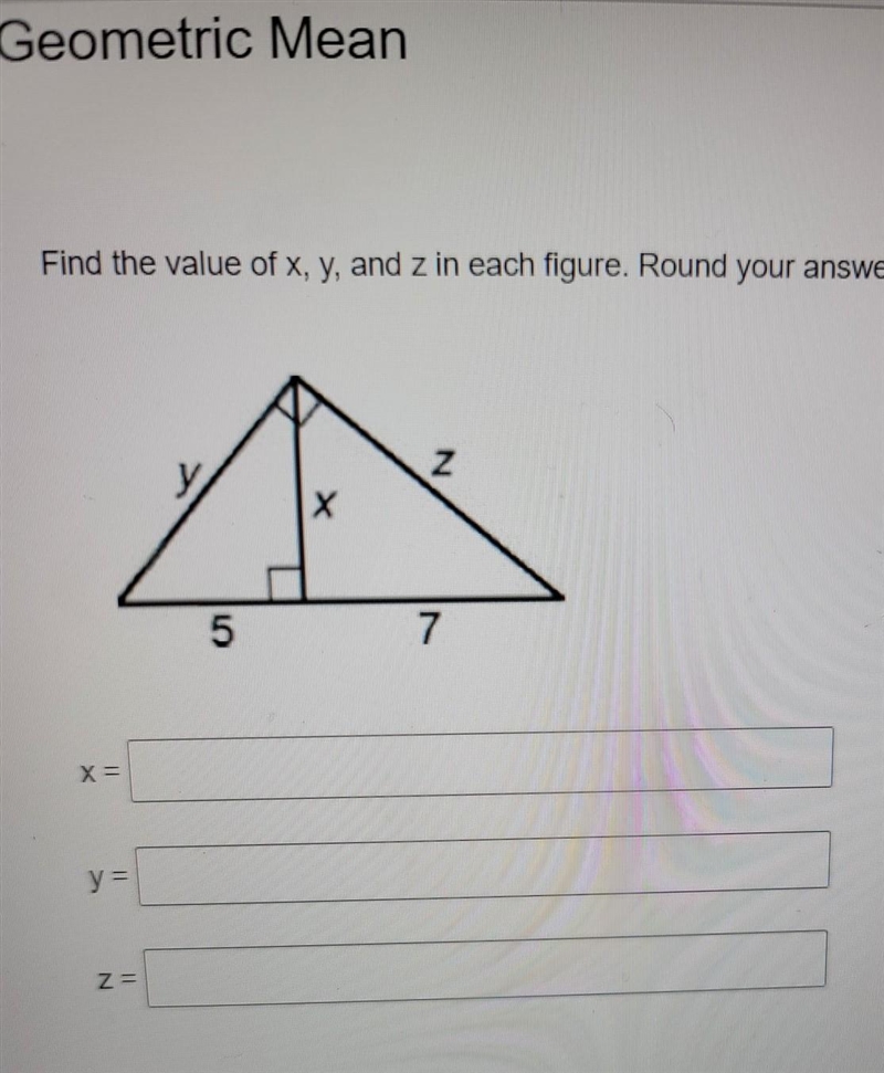 Trying figure out to solve the problem. I went wrong somewhere. I have x=35, y=7.7, z-example-1