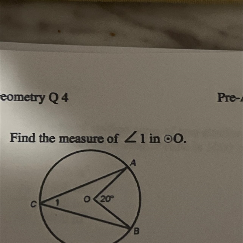 5. Find the measure of <1 in •O-example-1