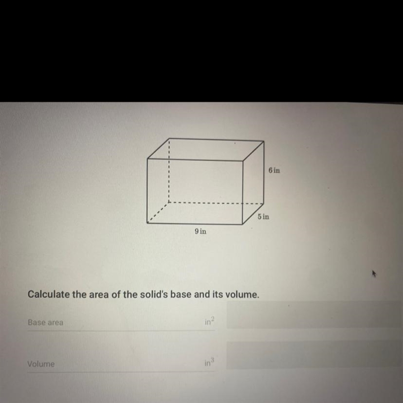 Calculate the area of the solid’s base and its volume-example-1