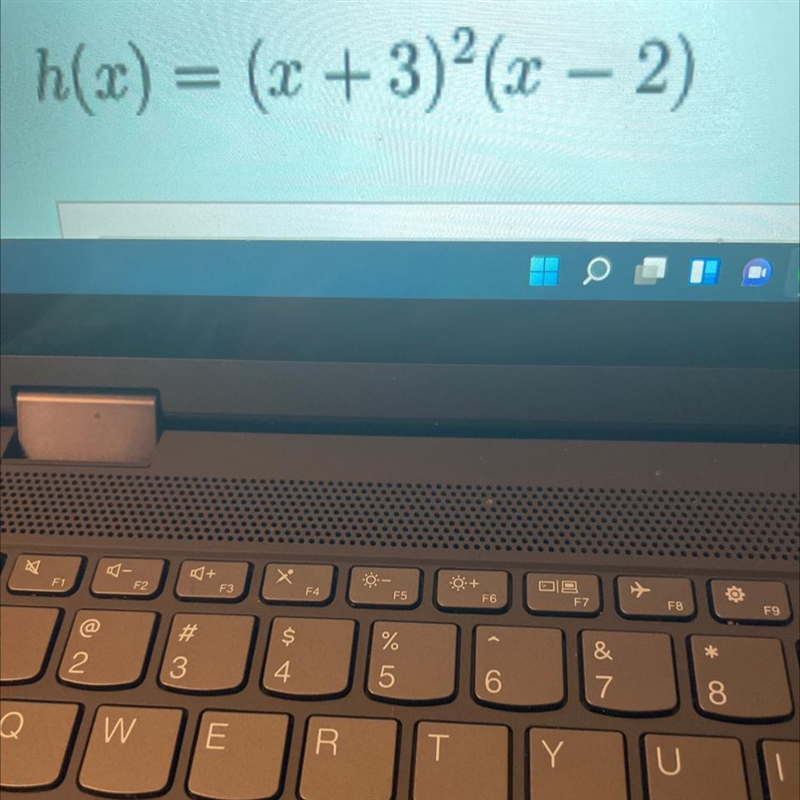 Given the equation below graph the polynomial. On the graph indicate x and y intercepts-example-1