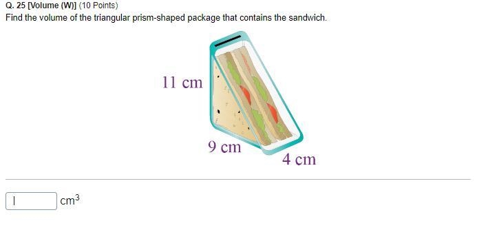 Find the volume of the triangular prism-shaped package that contains the sandwich-example-1