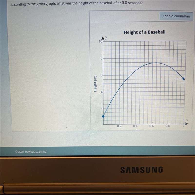 What was the height of the basketball after 0.8 seconds-example-1