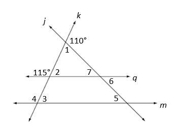 Assume line q is parallel to line m. Choose from the drop-down menus to solve for-example-1