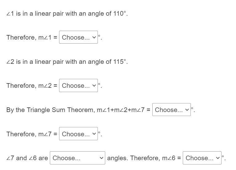 Assume line q is parallel to line m. Choose from the drop-down menus to solve for-example-2